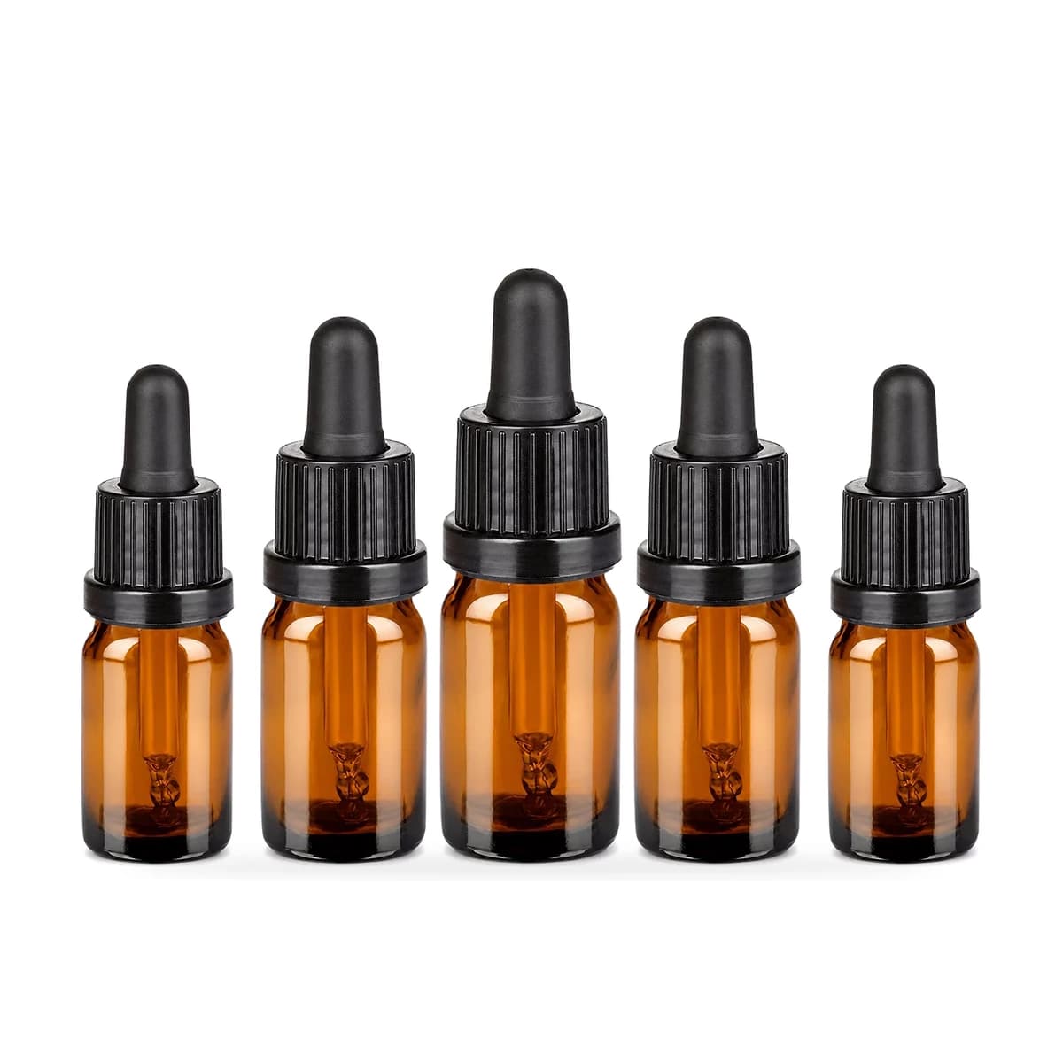 Kineris Amber glass dropper bottles 5ml 5 pack